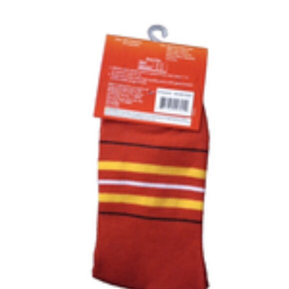 Red Unisex Novelty Crew Socks – Crazy Colorful “Hot Tamale” Fun Design - Picture 2 of 2